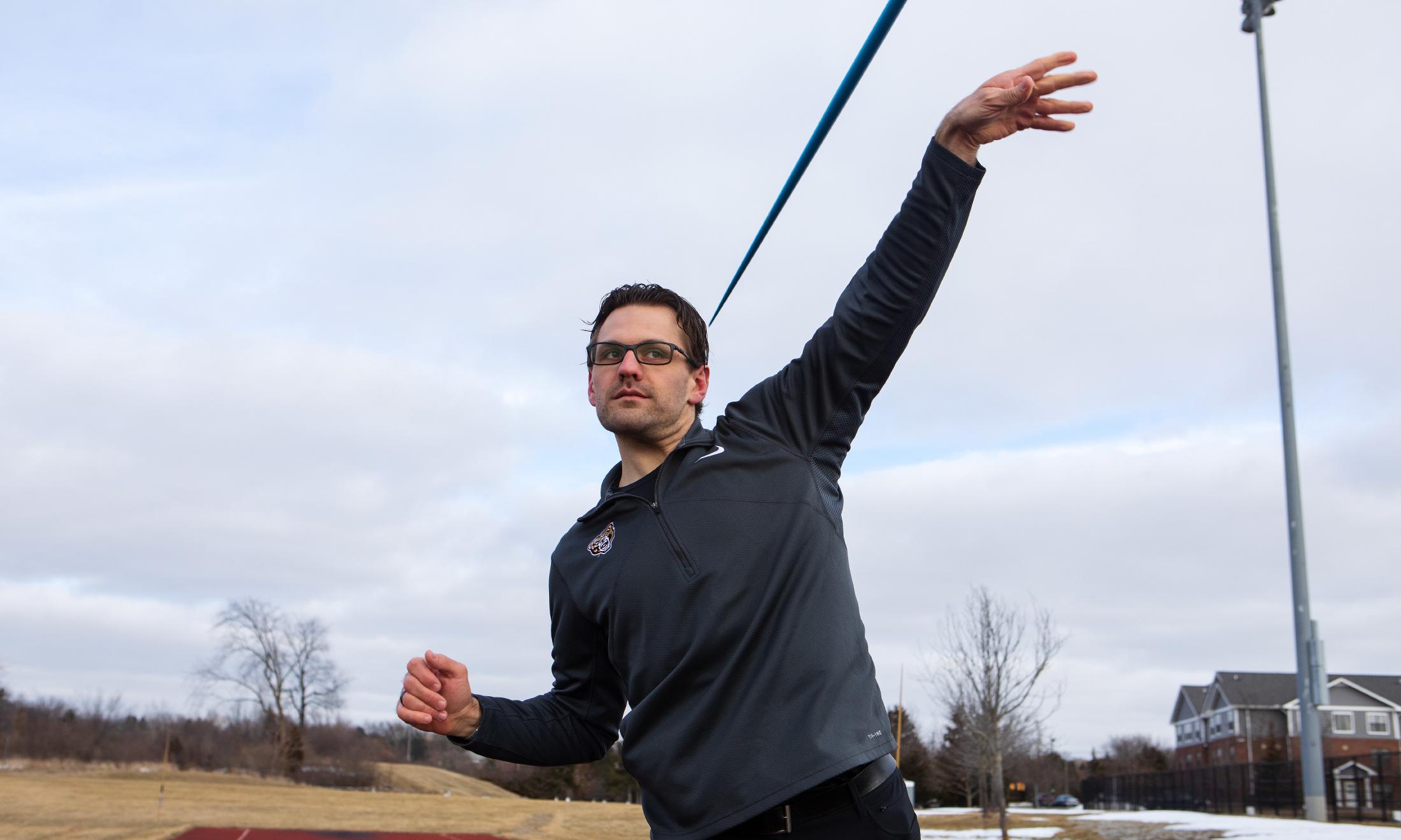 An image of Skyler Porcaro throwing a javelin.