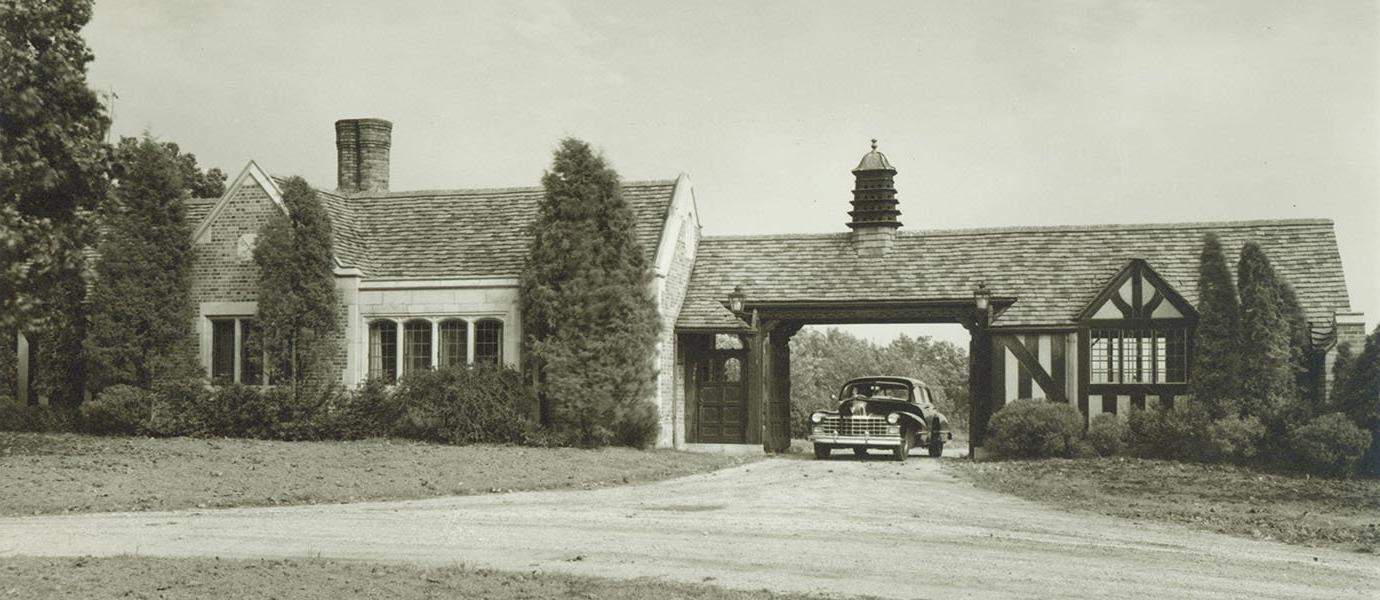 Gate Lodge exterior with car in 1947